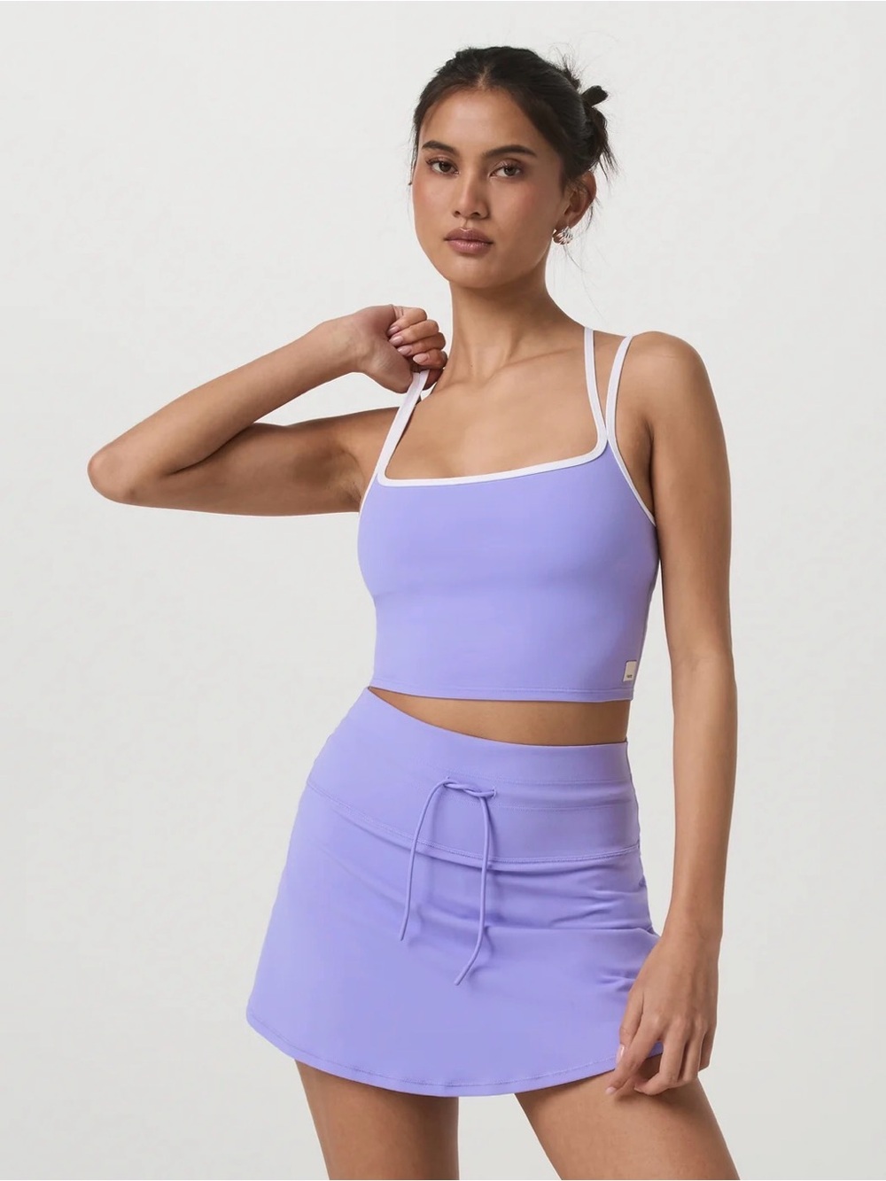 Vuori Daily Layered Tank Lilac with White Trim